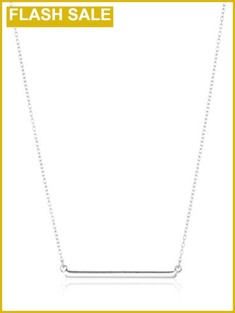 Sterling Silver Horizontal Bar Necklace 18" Cable Chain Spring Ring
